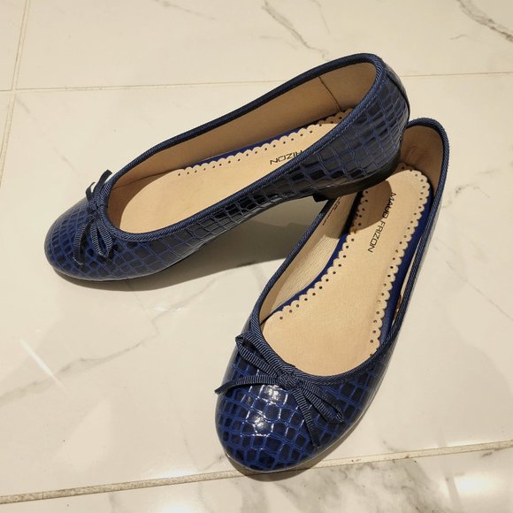 MAUD FRIZON Ladies Blue Leather Ballerina Flat Shoes, Size 36.5 - Picture 1 of 5